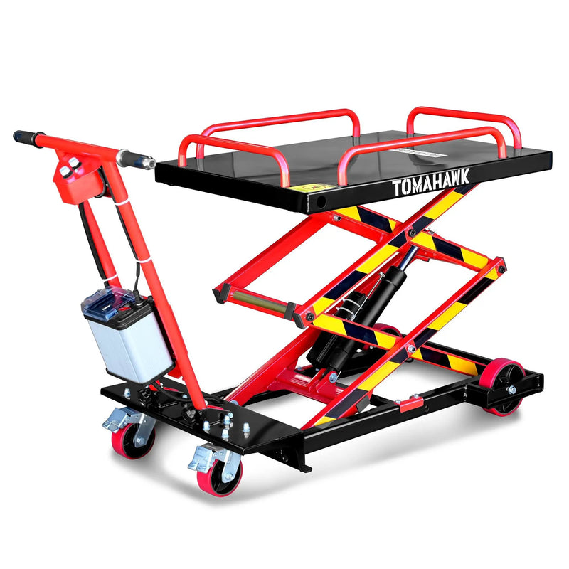 Electric Hydraulic Lift Table – 600 lb, 59 in. Extension Portable Powered Scissor Lift Cart for Warehouses, Shops & Material Handling by Tomahawk Power