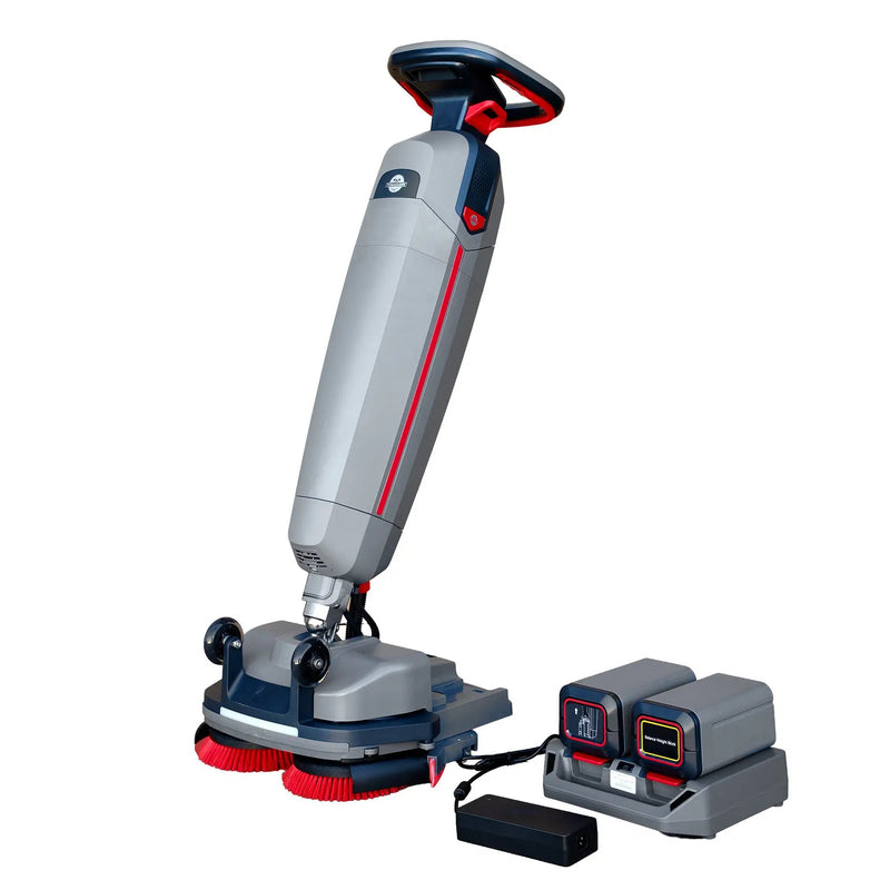 Tomahawk Electric Floor Scrubber Cleaner with 16” Power Mop Brushes Cordless Battery Powered by Tomahawk Power
