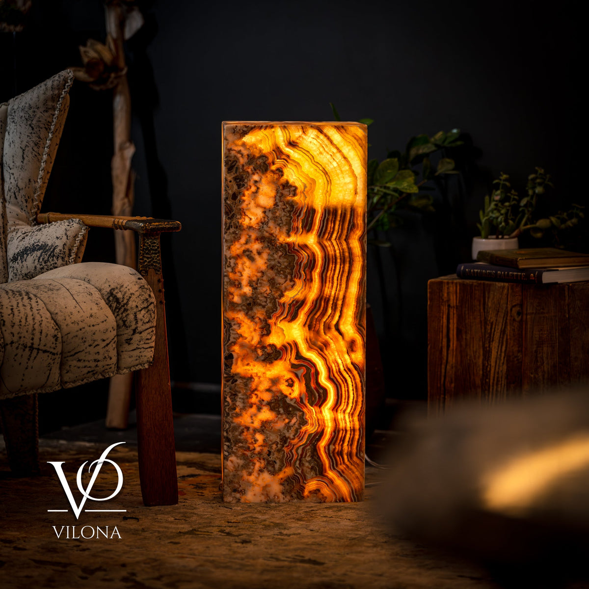 Honeycomb Onyx Floor Lamp -Exotic - Small - 32” H x 12"W - Square - #2, photo 10 of 16