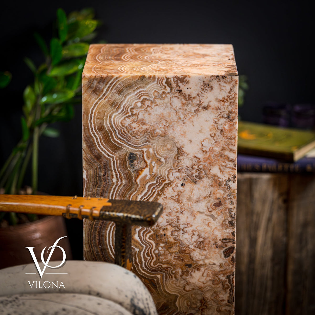 Honeycomb Onyx Floor Lamp -Exotic - Small - 32” H x 12"W - Square - #2, photo 4 of 16