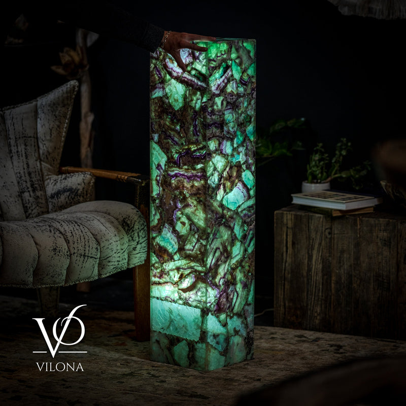 Fluorite Floor Lamp - Medium - 43.5"H x 10"W - Square - #10, photo 7 of 10