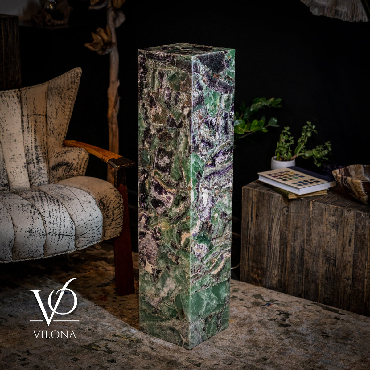 Fluorite Floor Lamp - Medium - 43.5"H x 10"W - Square - #10, photo 10 of 10