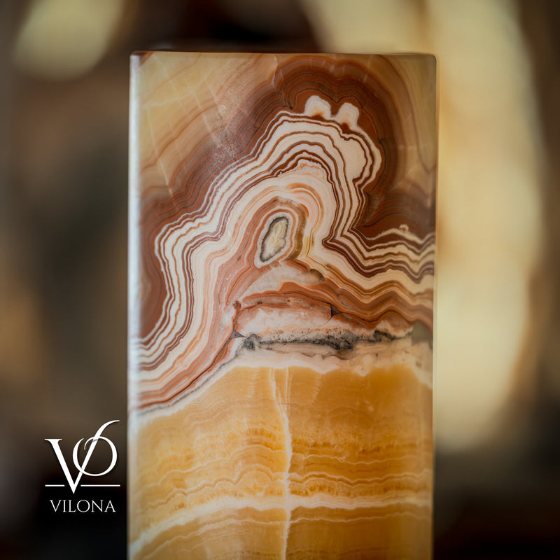 Miami Sunset Onyx Table Lamp - 20" Tall, X 6" Diameter - (Medium Cylinder #6), photo 13 of 13