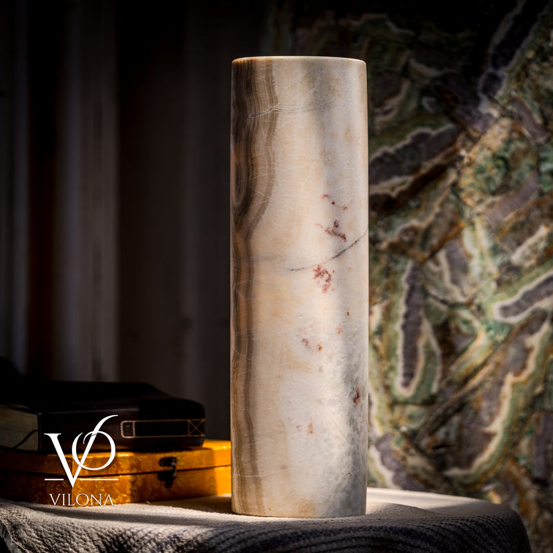 Onyx Table Lamp - Divina Claire 19.5" Tall, x 5.75" Diameter (Medium #2), photo 8 of 10