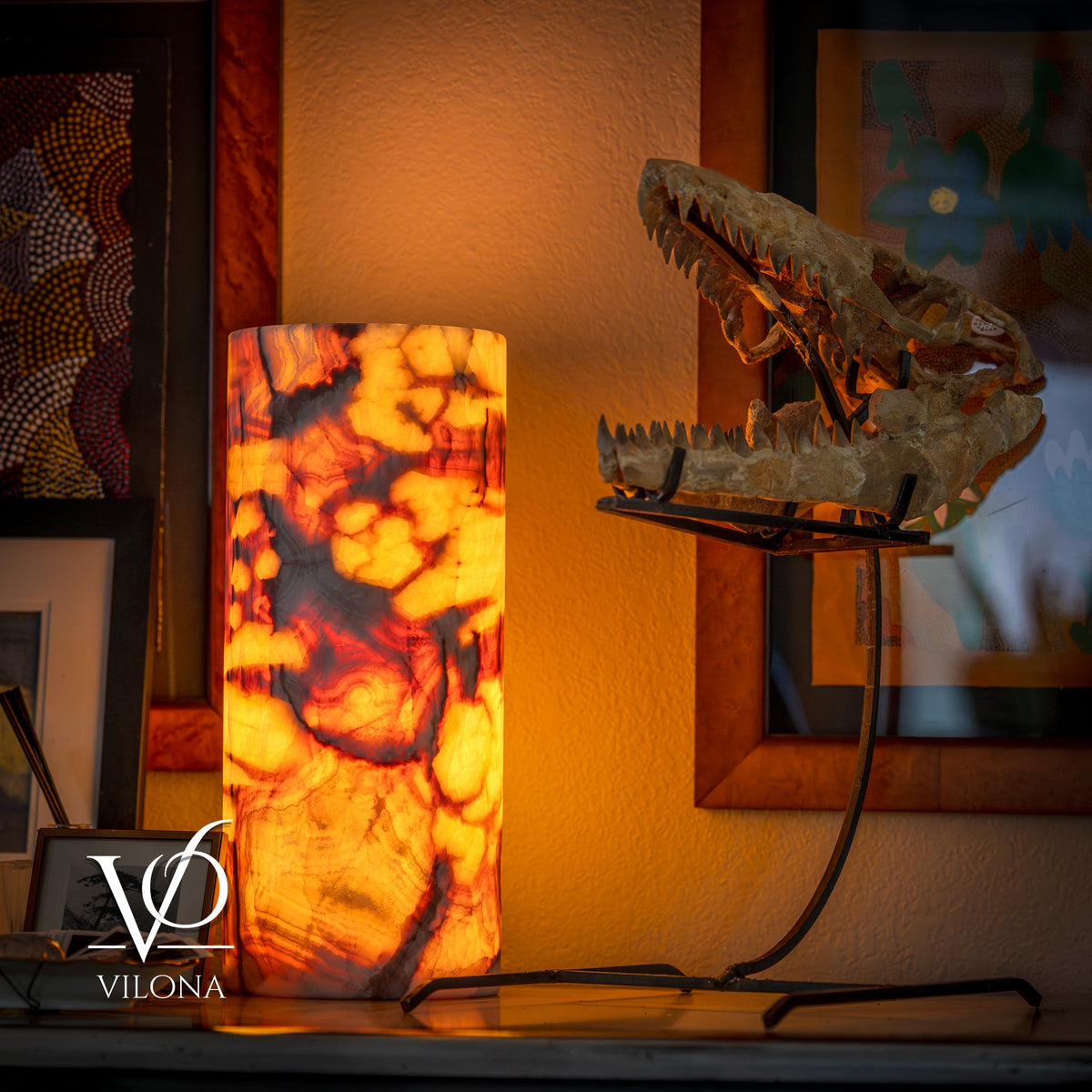 Onyx Table Lamp - Divina Claire 18" Tall, x 8" Diameter (Large #3), photo 4 of 13