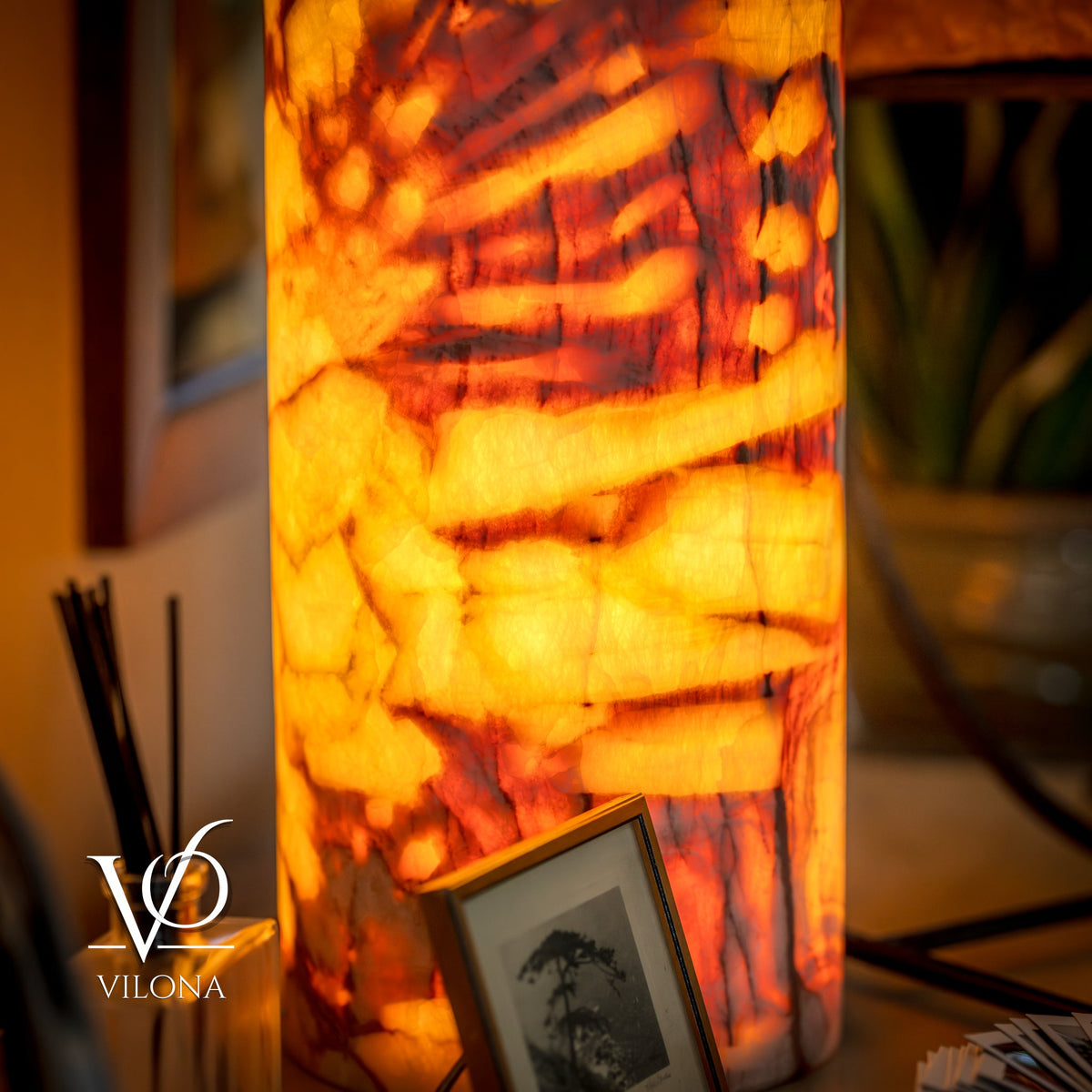 Onyx Table Lamp - Divina Claire 18" Tall, x 8" Diameter (Large #3), photo 11 of 13