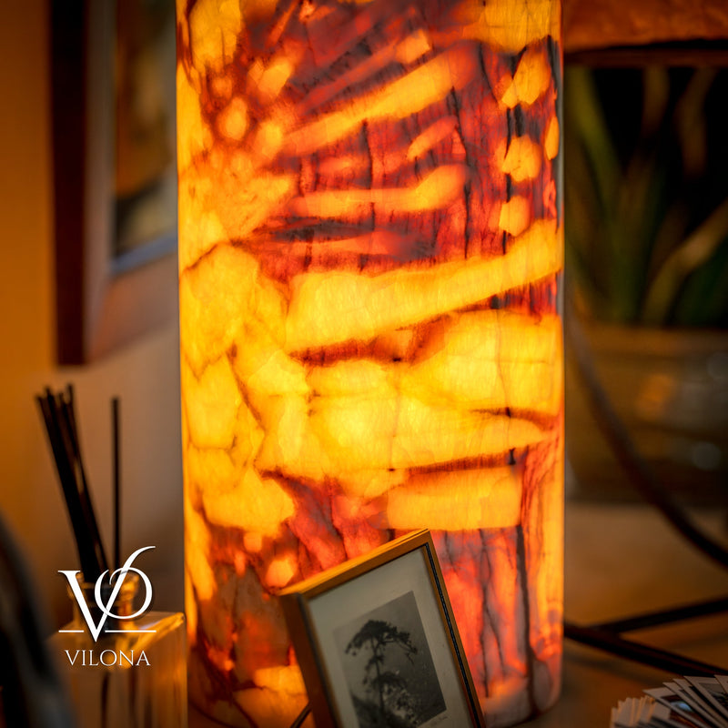 Onyx Table Lamp - Divina Claire 18" Tall, x 8" Diameter (Large #3), photo 11 of 13
