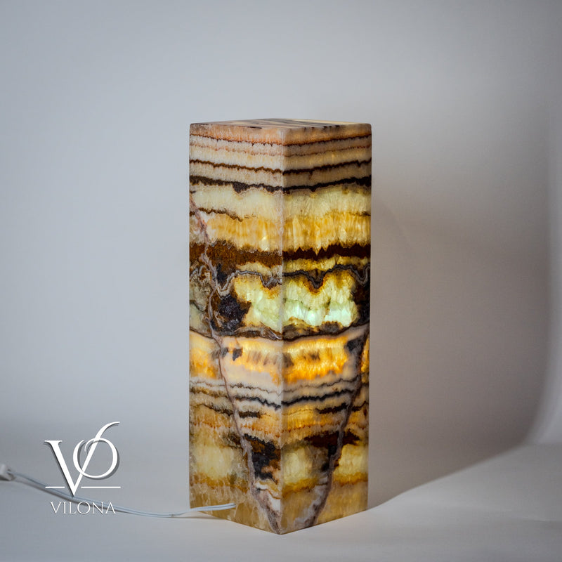 Aqua Onyx Square Table Lamp - 18" Tall, x 6"x 6" Square (Small #64), photo 4 of 8