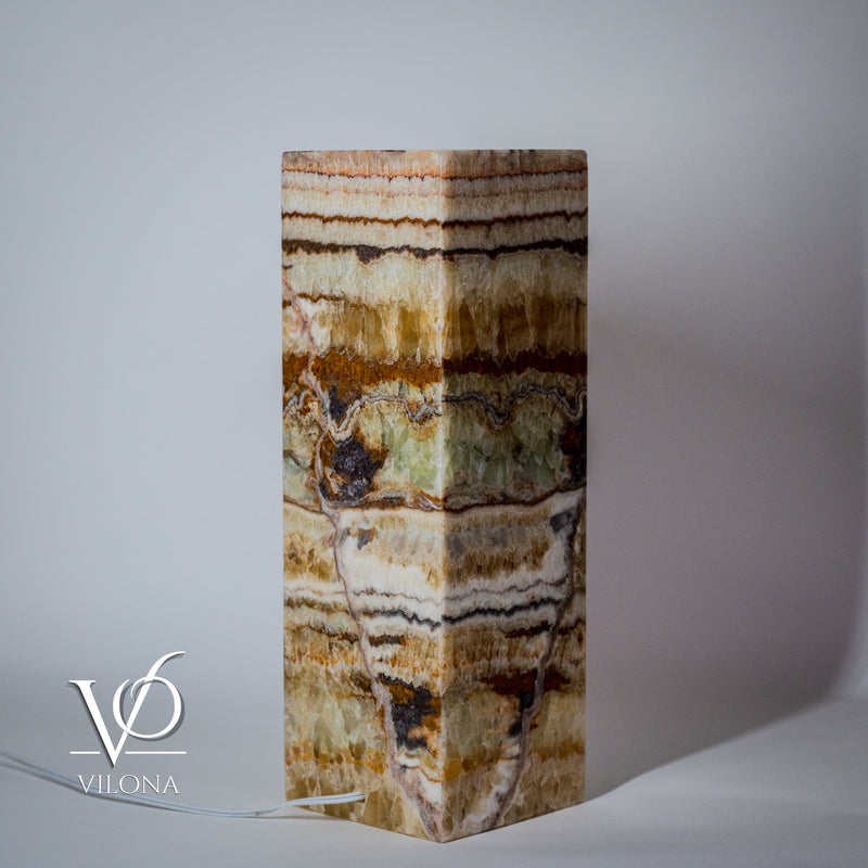 Aqua Onyx Square Table Lamp - 18" Tall, x 6"x 6" Square (Small #64), photo 2 of 8