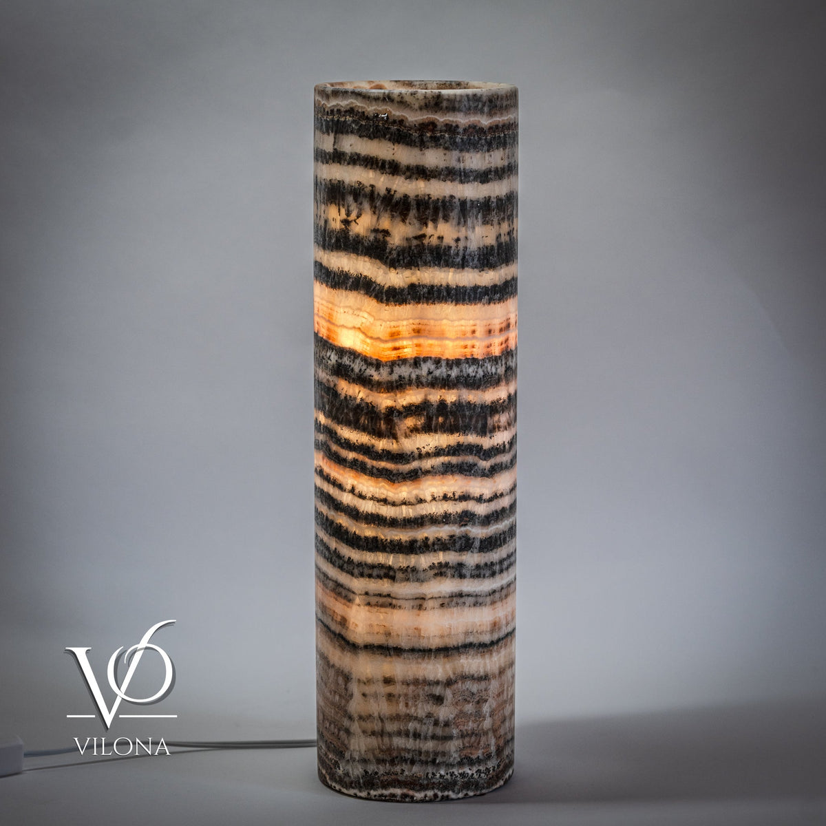Tangerine Onyx Table Lamp - 20" Tall, x 5.5" Diameter - (Medium #14), photo 6 of 8