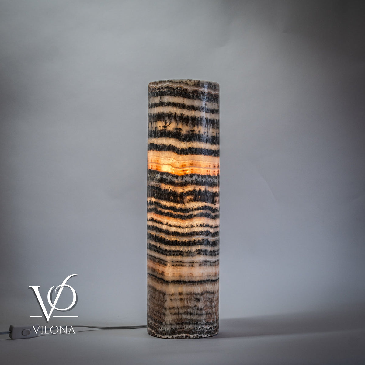 Tangerine Onyx Table Lamp - 20" Tall, x 5.5" Diameter - (Medium #14), photo 4 of 8