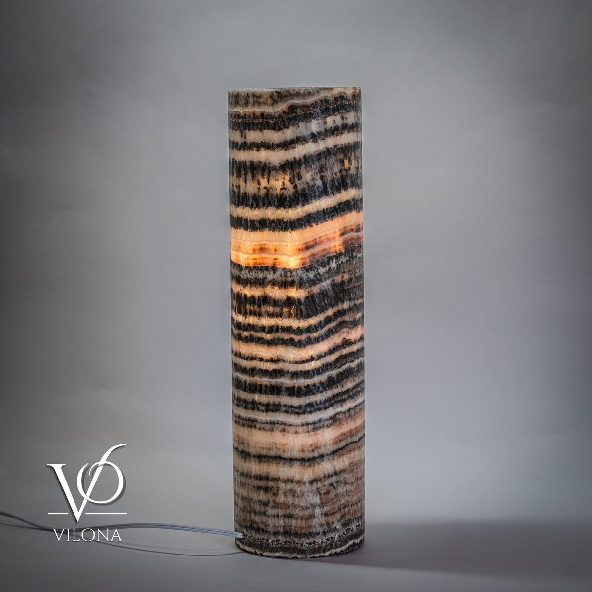 Tangerine Onyx Table Lamp - 20" Tall, x 5.5" Diameter - (Medium #14), photo 5 of 8
