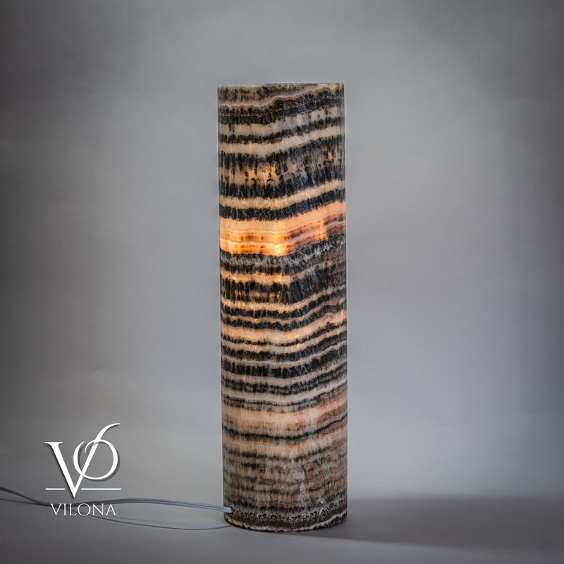 Tangerine Onyx Table Lamp - 20" Tall, x 5.5" Diameter - (Medium #14), photo 5 of 8
