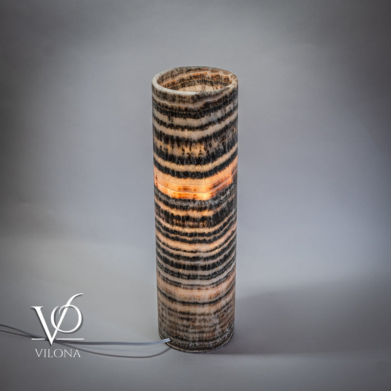 Tangerine Onyx Table Lamp - 20" Tall, x 5.5" Diameter - (Medium #14), photo 7 of 8