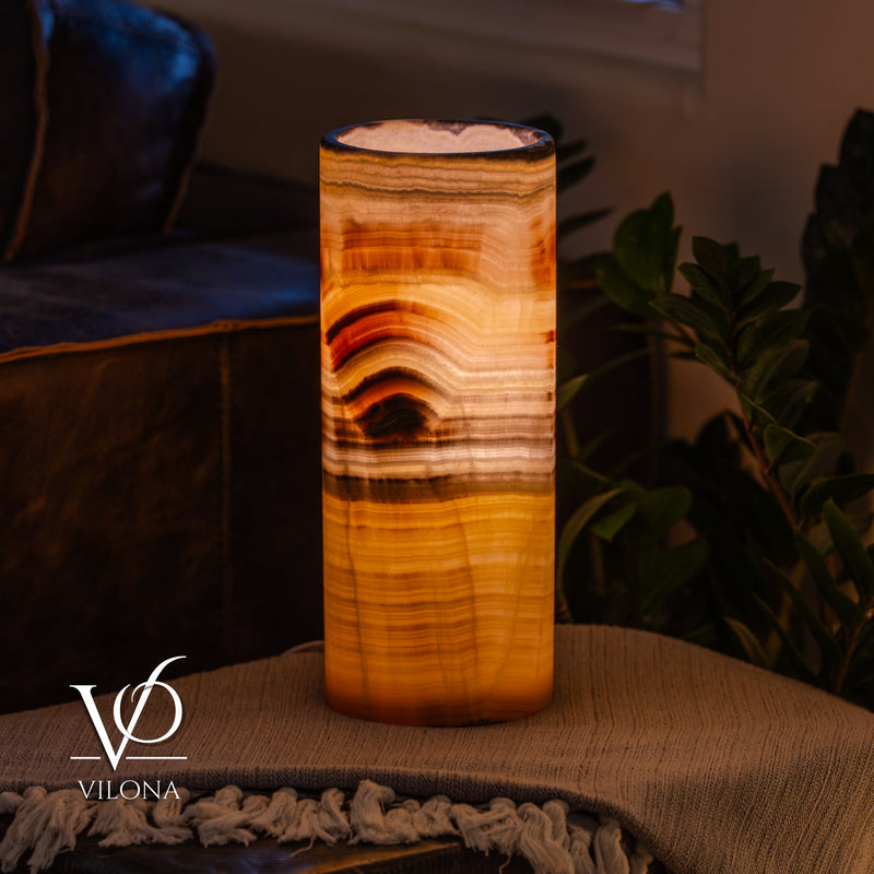 Honeycomb Onyx - 12" Tall, x 4.5" Diameter (Small Table Lamp #1), photo 2 of 10