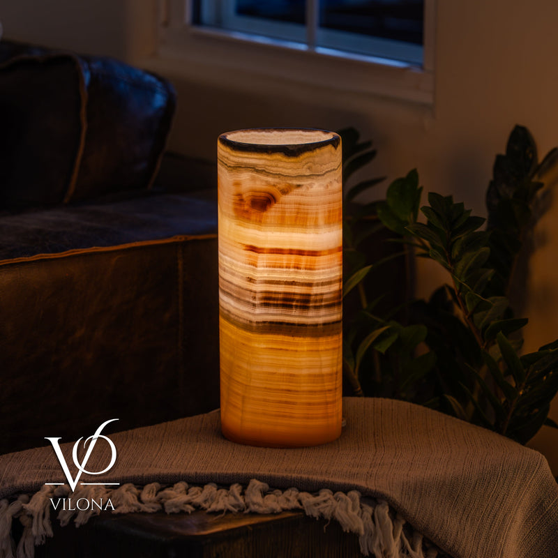 Honeycomb Onyx - 12" Tall, x 4.5" Diameter (Small Table Lamp #1), photo 3 of 10