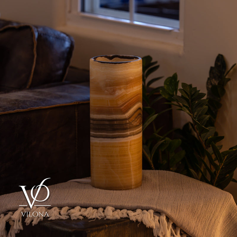 Honeycomb Onyx - 12" Tall, x 4.5" Diameter (Small Table Lamp #1), photo 8 of 10