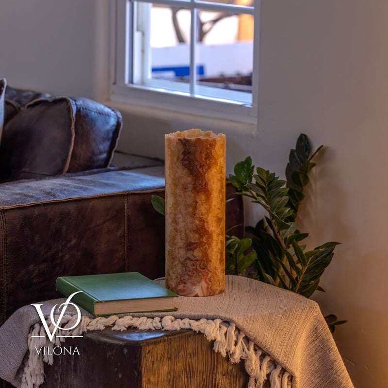 Aqua Onyx - 12" Tall, x 4.5" Diameter (Small Live Edge Table Lamp #1), photo 2 of 10
