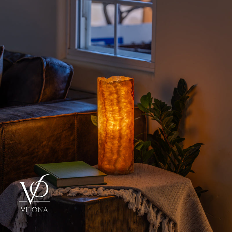 Aqua Onyx - 12" Tall, x 4.5" Diameter (Small Live Edge Table Lamp #1), photo 4 of 10
