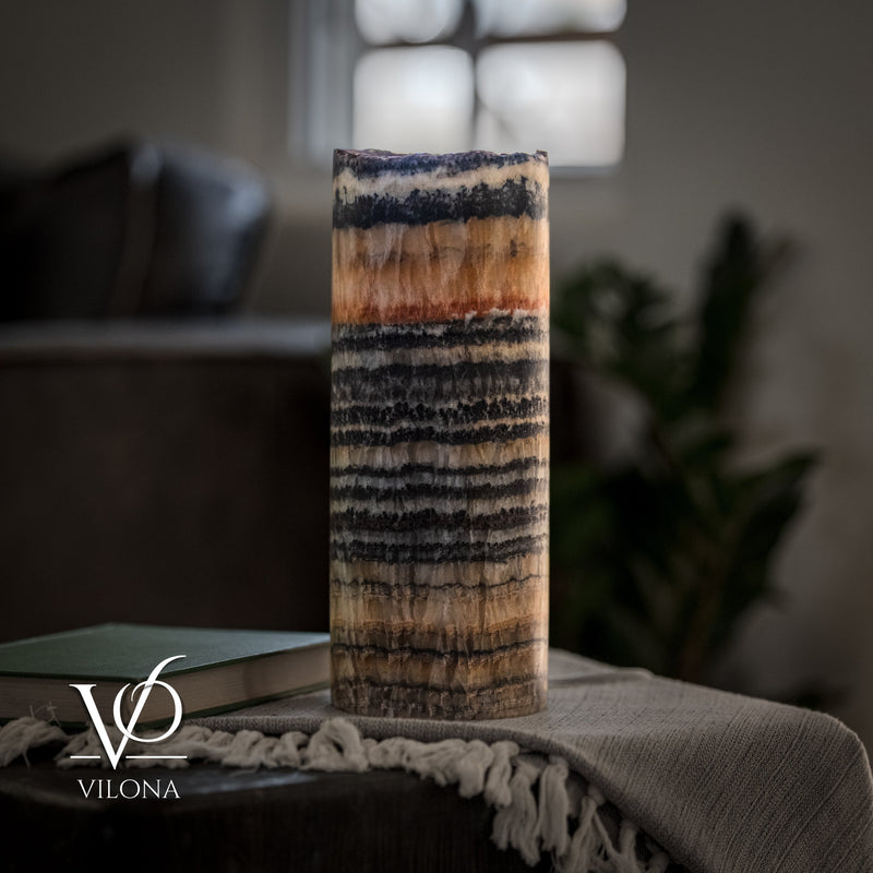 Tangerine Onyx - 12" Tall, x 4.5" Diameter (Small Table Lamp #1), photo 6 of 9