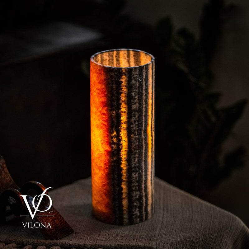 Tangerine Onyx - 12" Tall, x 4.5" Diameter (Small Table Lamp #3), photo 5 of 10