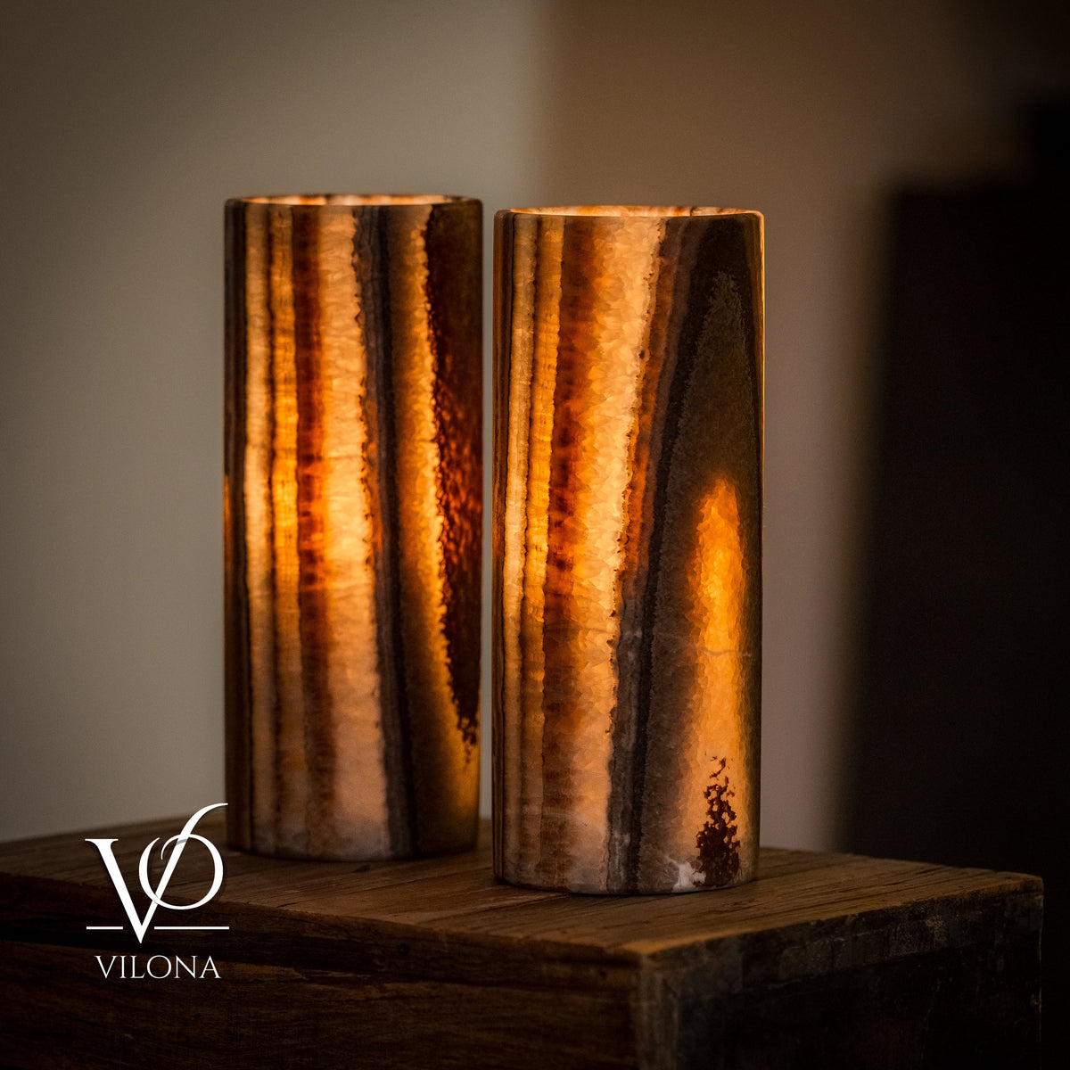 Sahara Onyx - 12" Tall, x 4.5" Diameter (Small Table Lamp Pair #2), photo 3 of 10