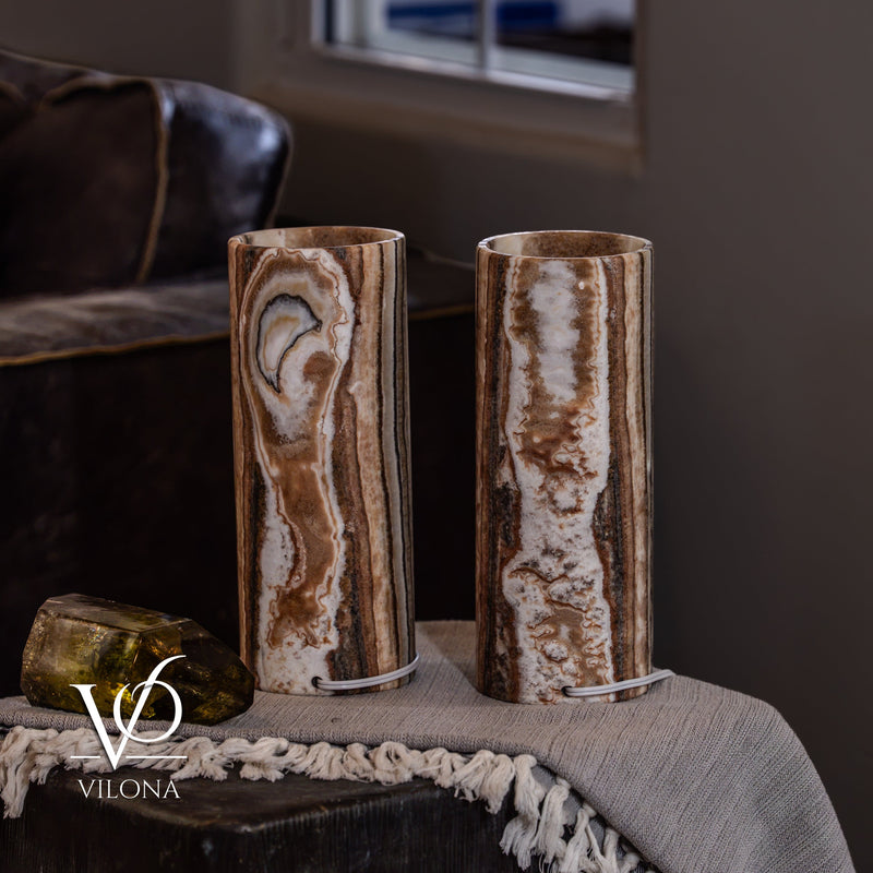 Sahara Onyx - 12" Tall, x 4.5" Diameter (Small Table Lamp Pair #3), photo 9 of 9