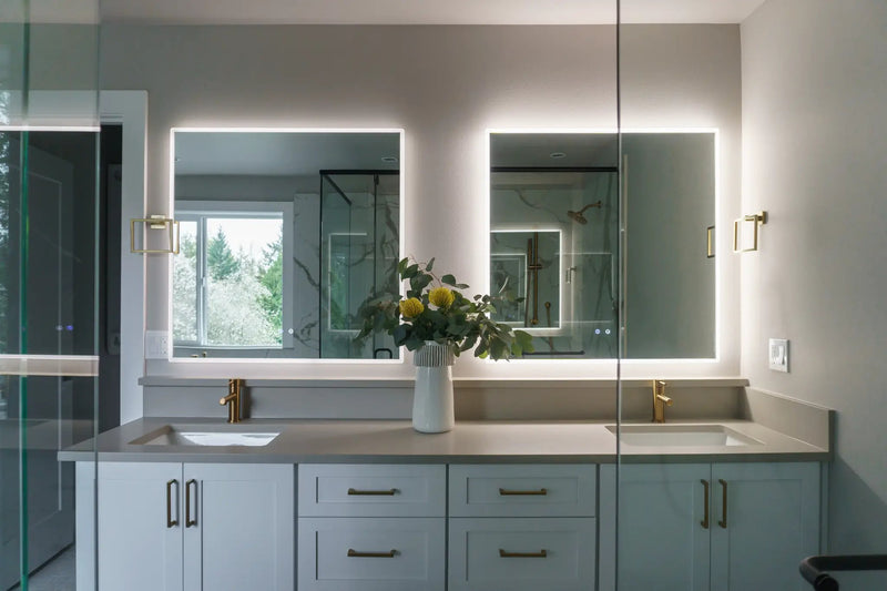 Zeek 36"x36" Backlit LED Square Bathroom Wall Mirror MA3636 by ZEEK