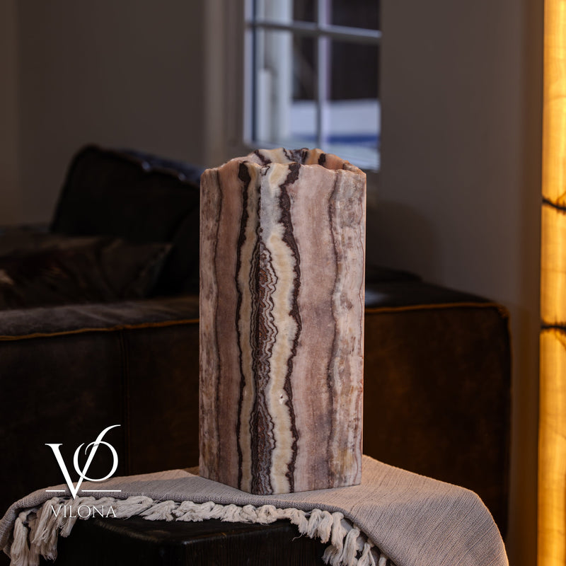 Rosa Onyx Live Edge Table Lamp – 16" Tall × 6" Square #1, photo 7 of 11