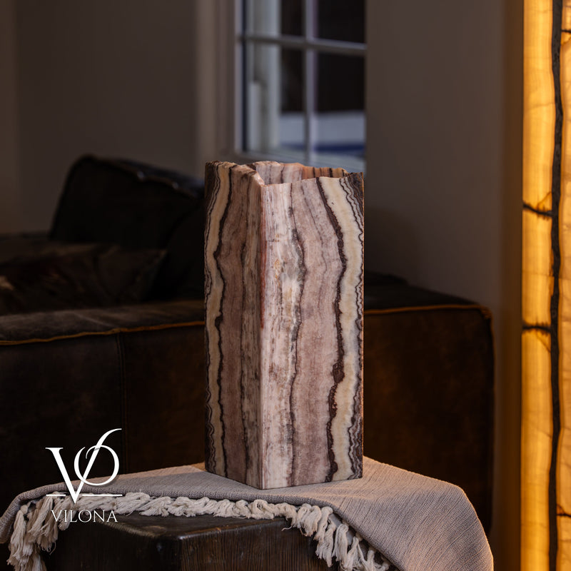 Rosa Onyx Live Edge Table Lamp – 16" Tall × 6" Square #2, photo 3 of 11