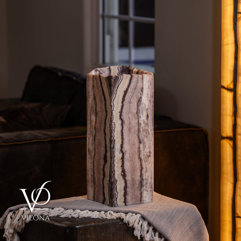 Rosa Onyx Live Edge Table Lamp – 16" Tall × 6" Square #2, photo 7 of 11