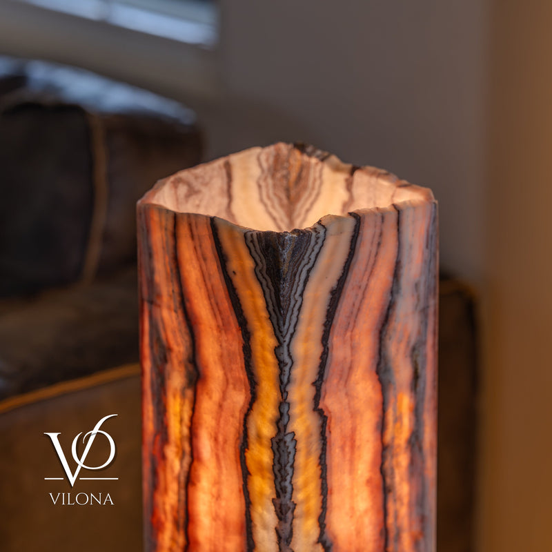 Rosa Onyx Live Edge Table Lamp – 16" Tall × 6" Square #2, photo 10 of 11