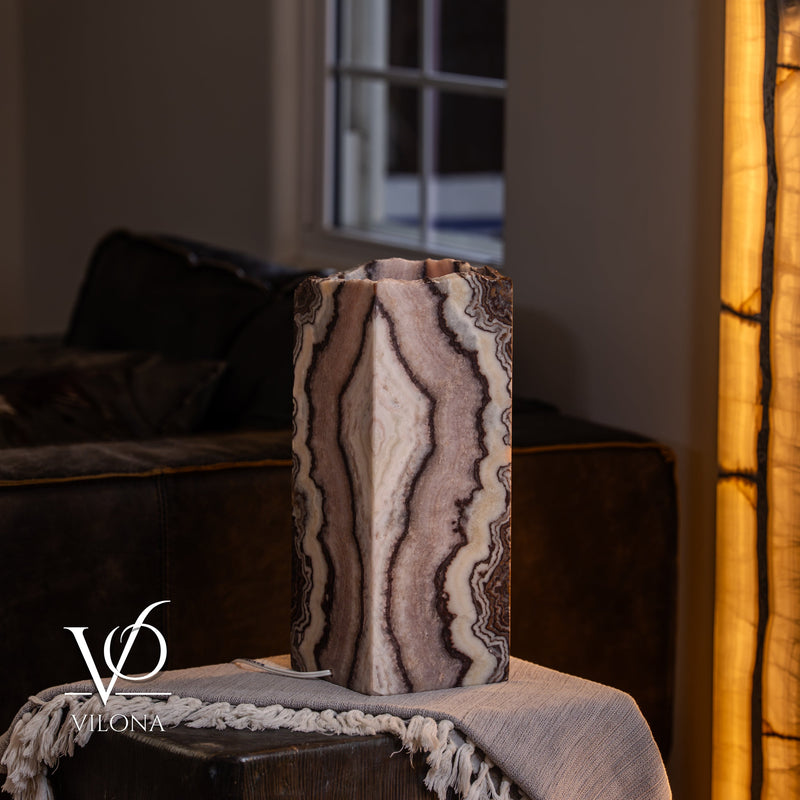 Rosa Onyx Live Edge Table Lamp – 16" Tall × 6" Square #3, photo 5 of 11