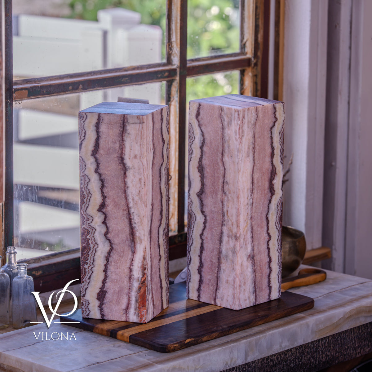 Rosa Onyx Table Lamp Pair – 17.75" Tall × 6" Square #3, photo 7 of 10