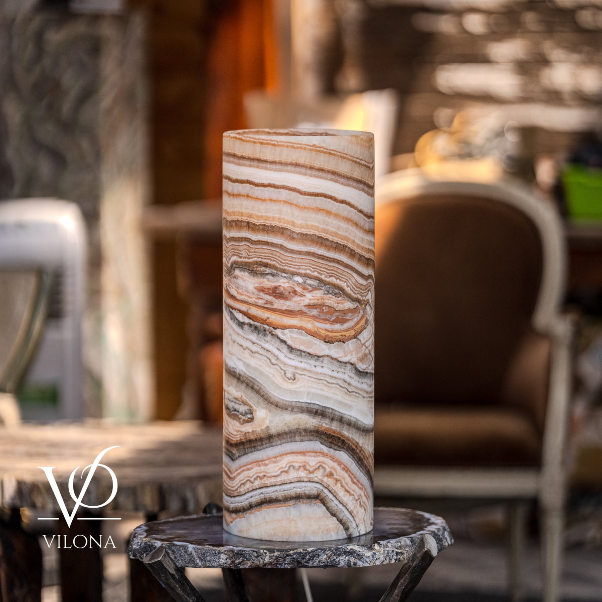 Sahara Onyx - 20" Tall, x 7.5" Diameter (Large Table Lamp #1), photo 8 of 10