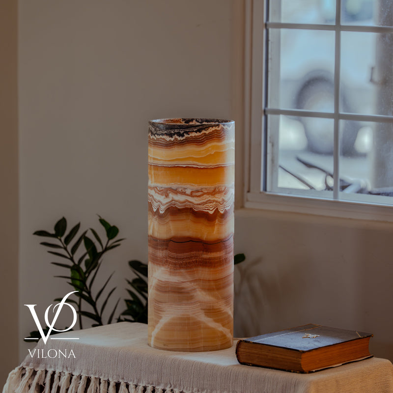 Miami Sunset Onyx Cylinder Table Lamp #1, photo 9 of 13