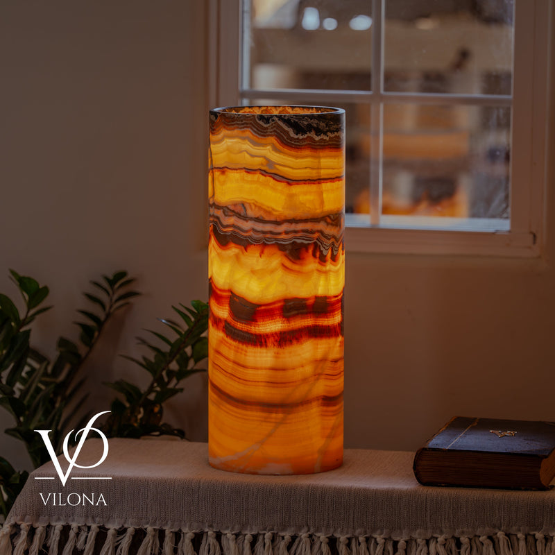 Miami Sunset Onyx Cylinder Table Lamp #1, photo 13 of 13