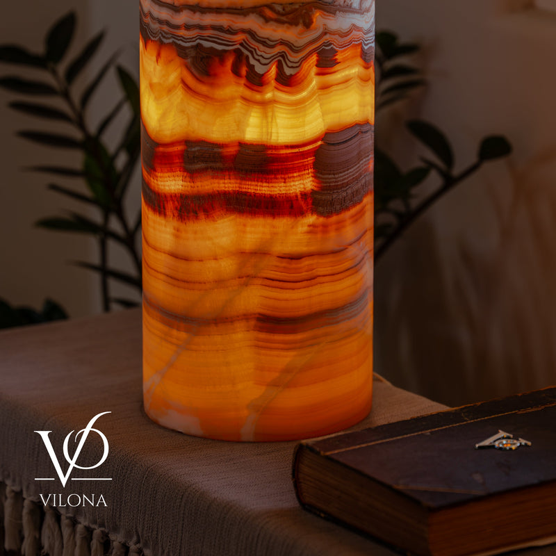 Miami Sunset Onyx Cylinder Table Lamp #1, photo 3 of 13