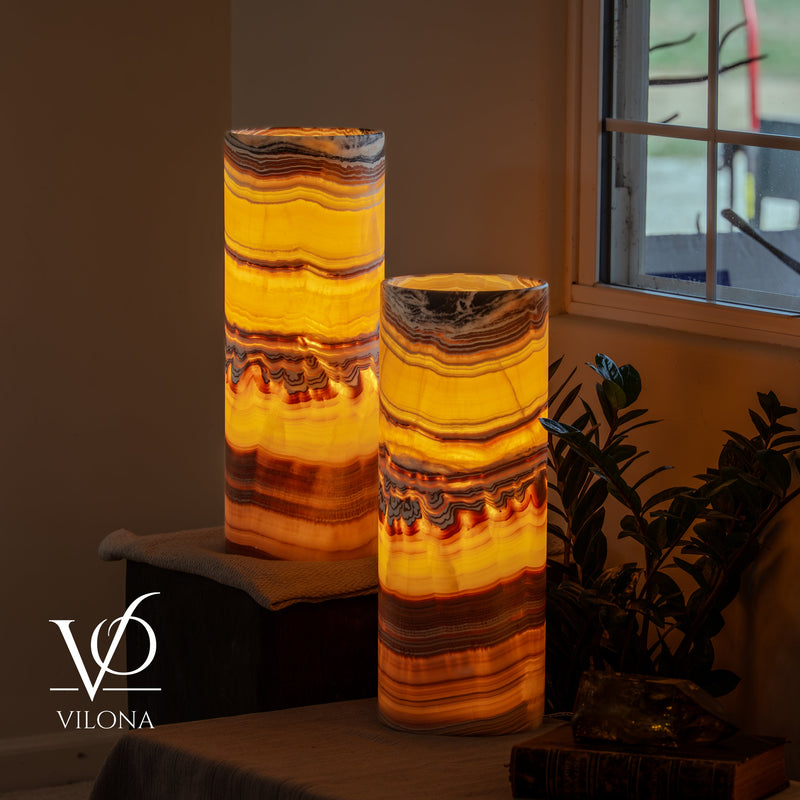 Miami Sunset Onyx Table Lamp Pair #2, photo 5 of 11