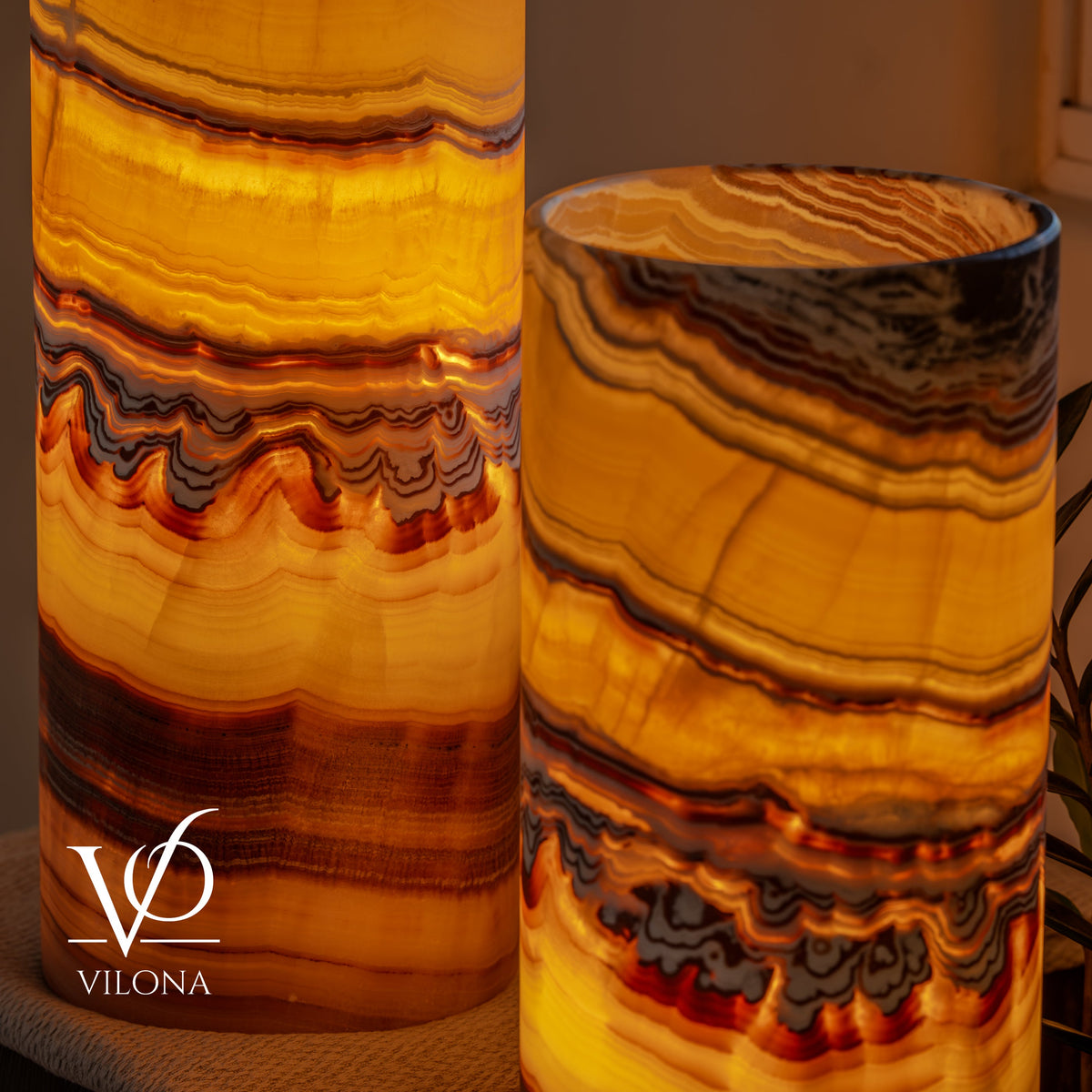 Miami Sunset Onyx Table Lamp Pair #2, photo 9 of 11