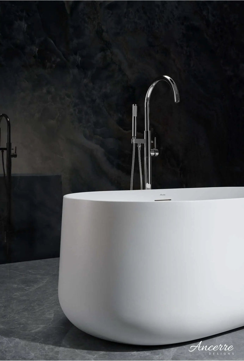 Cossue 61" Freestanding Acrylic Bathtub in White by Ancerre Designs