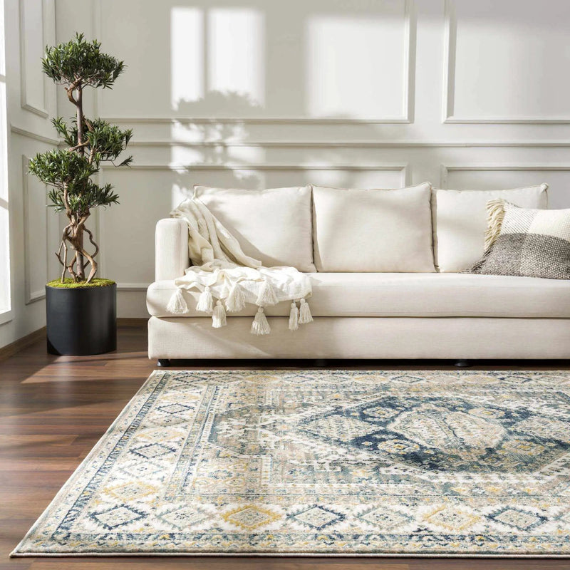 Brend Blue Medallion Area Rug by Hauteloom