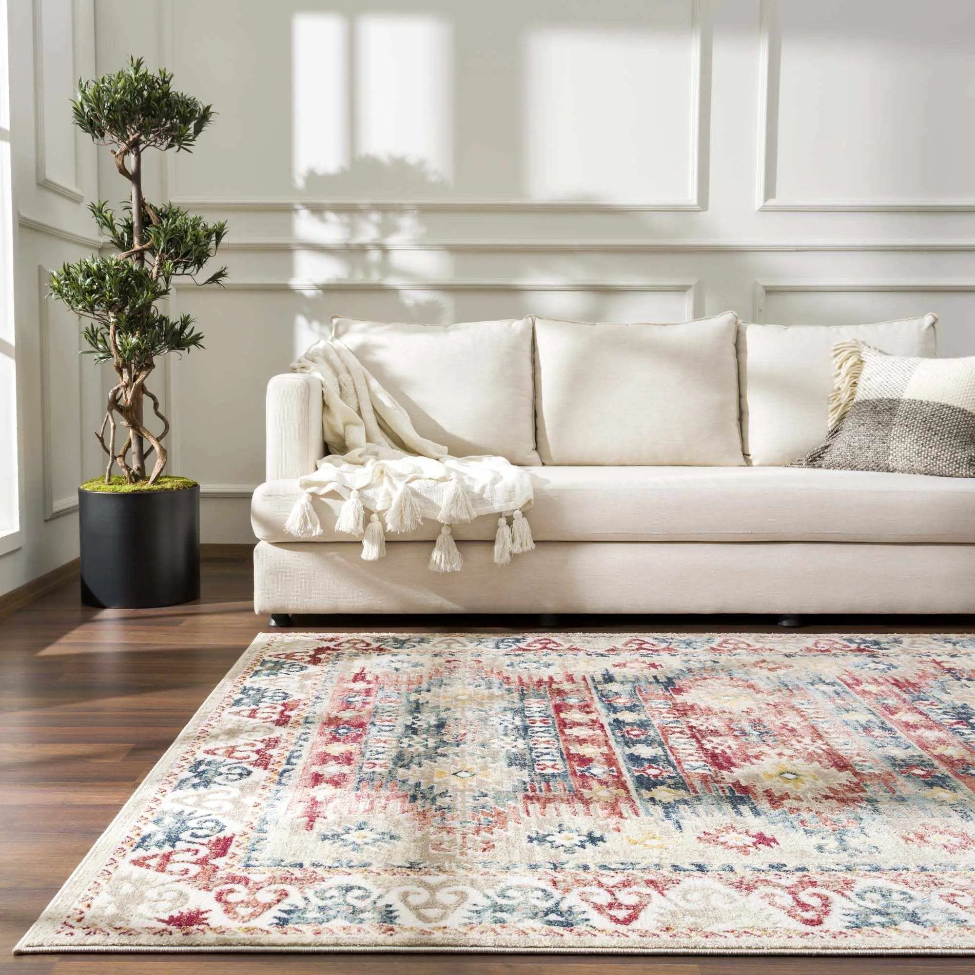 Bindi Blue & Rose Area Rug - Clearance by Boutique Rugs