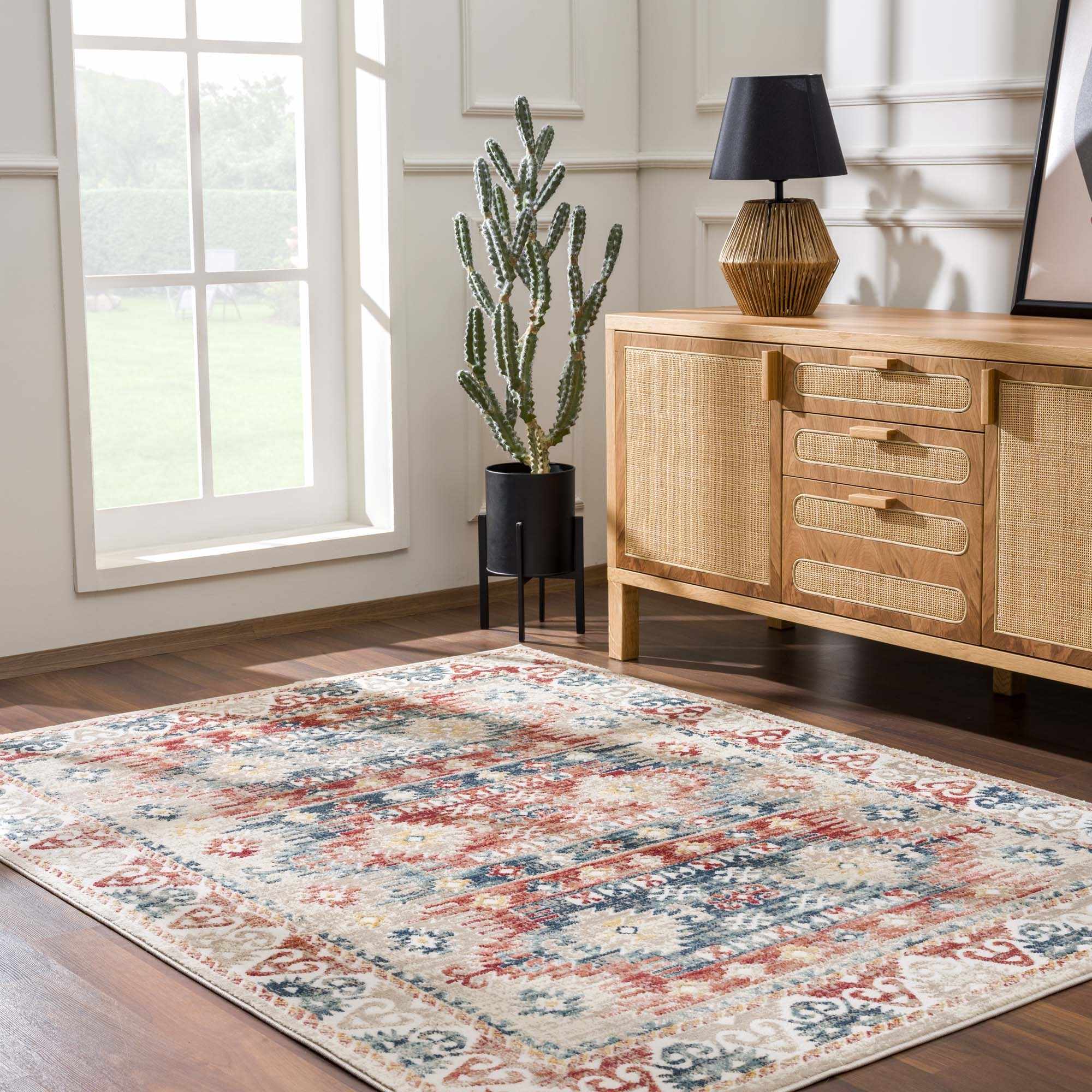 Bindi Blue & Rose Area Rug - Clearance by Boutique Rugs