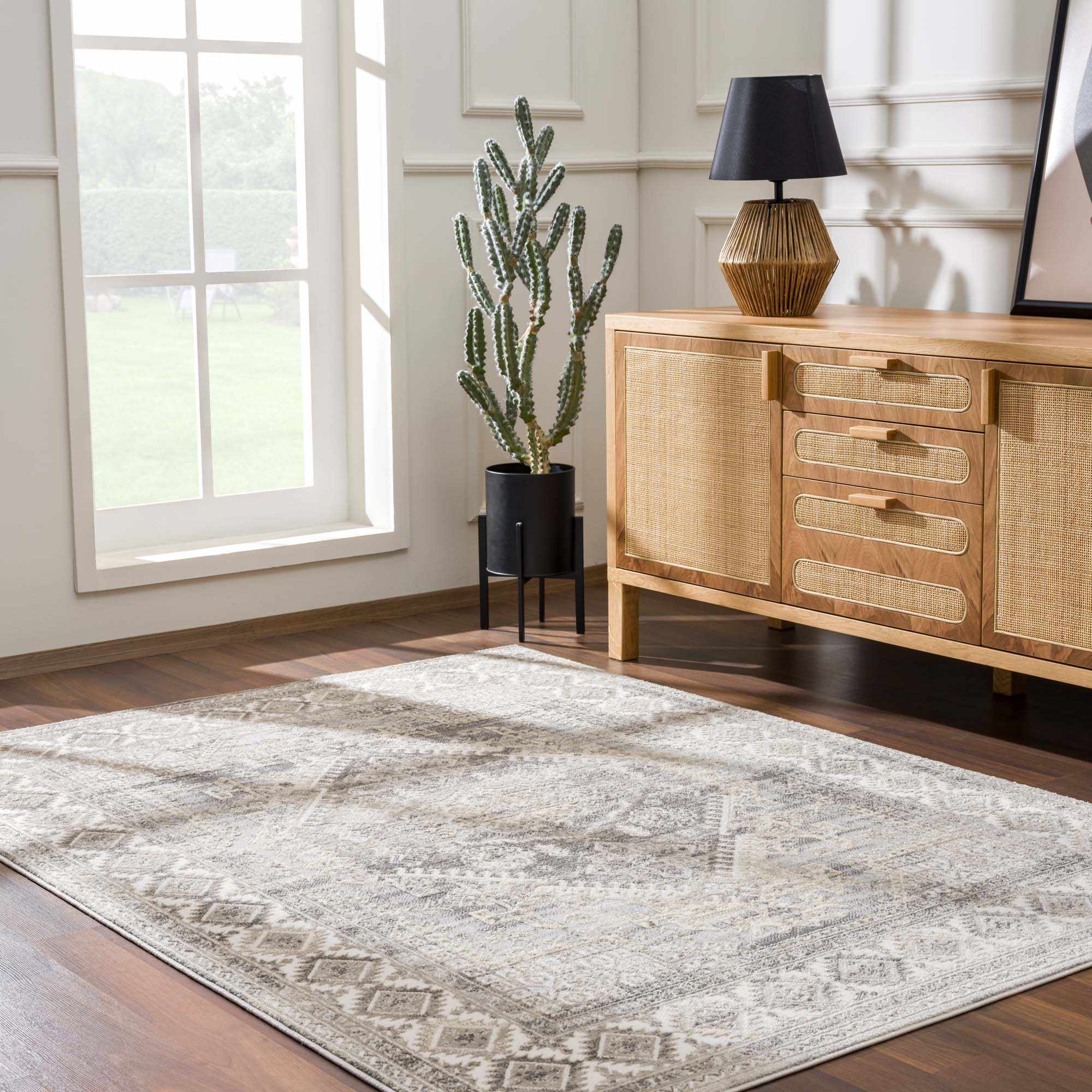 Brend Taupe Medallion Area Rug by Hauteloom