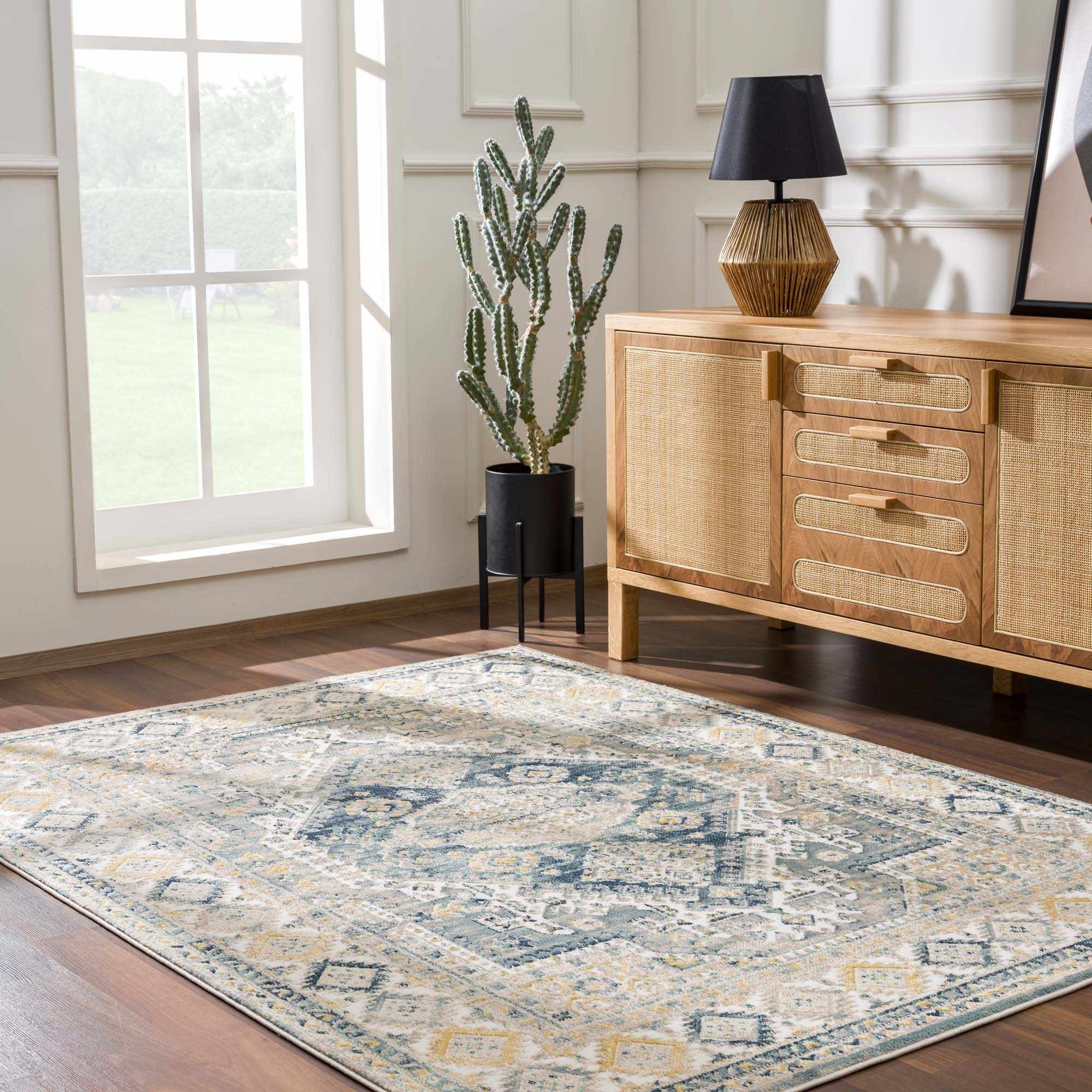 Brend Blue Medallion Area Rug - Clearance by Boutique Rugs