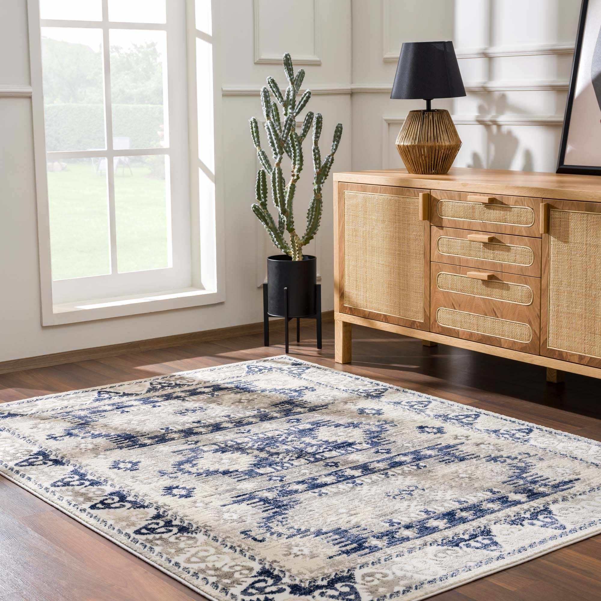 Bindi Navy Area Rug by Hauteloom