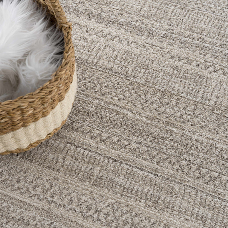 Nate Beige Tribal High Pile Carpet by Boutique Rugs