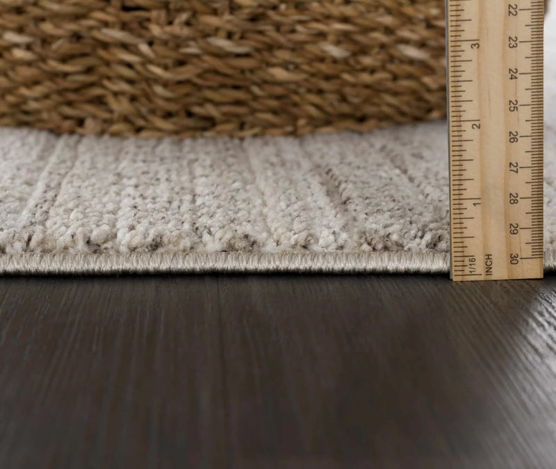 Nate Beige Tribal High Pile Carpet by Boutique Rugs