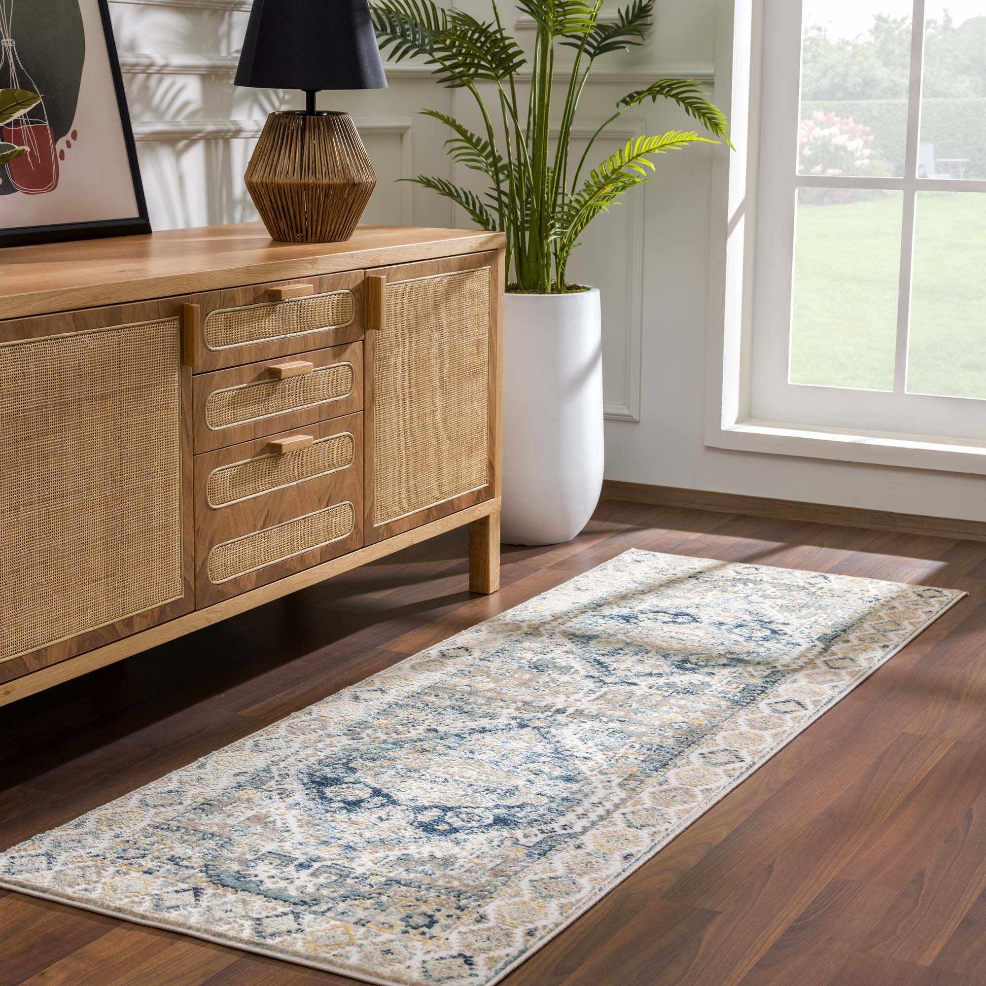 Brend Blue Medallion Area Rug by Hauteloom